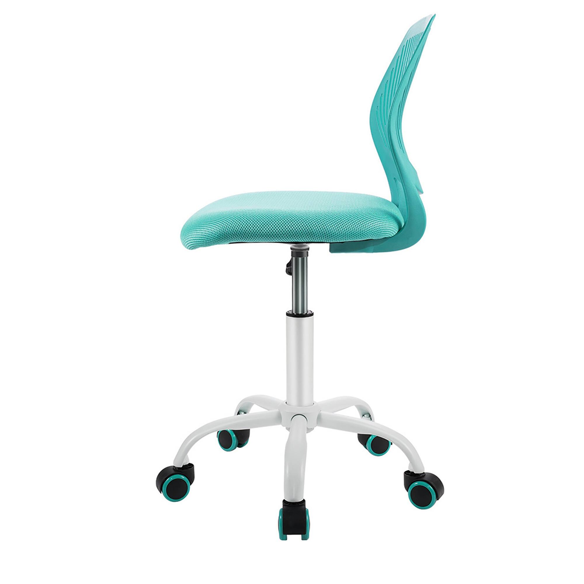 Alt View 6. Costway - Kids Desk Chair Ergonomic Swivel Children Mesh Study Height Adjustable - Turquoise.
