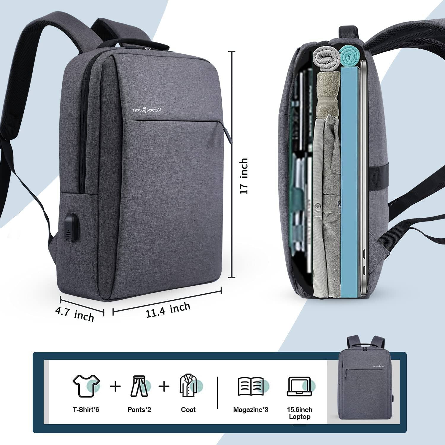 Alt View 2. Live At Space - Laptop Backpack 15 6 Inch  Business Slim Durable Travel Backpacks With Usb Charging Port College Computer Bag Gifts For - A-grey-15.6 inch.