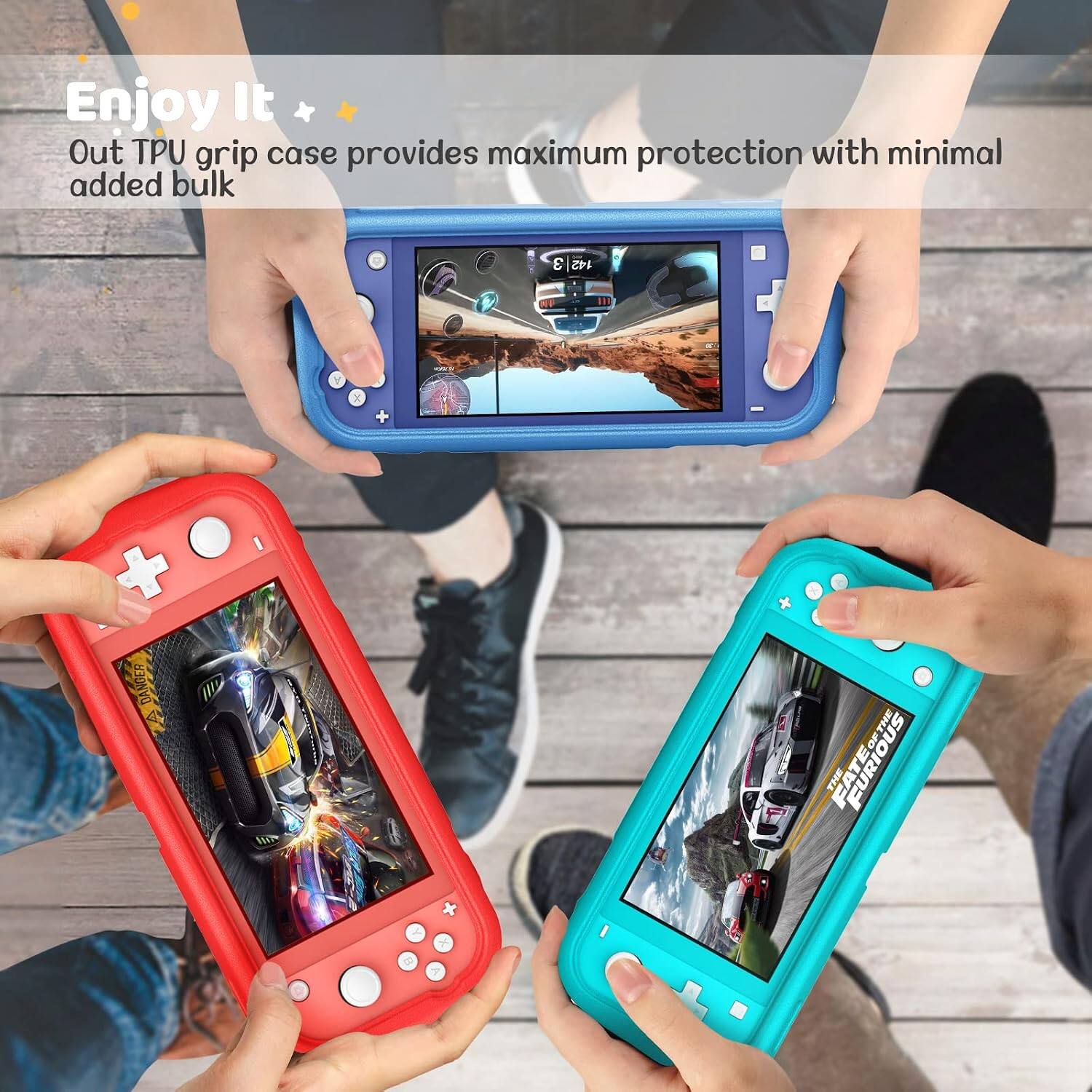 Enjoy It  
Out TPU grip case provides maximum protection with minimal added bulk

3 142  
X  
DANGER  
THE FURIOUS