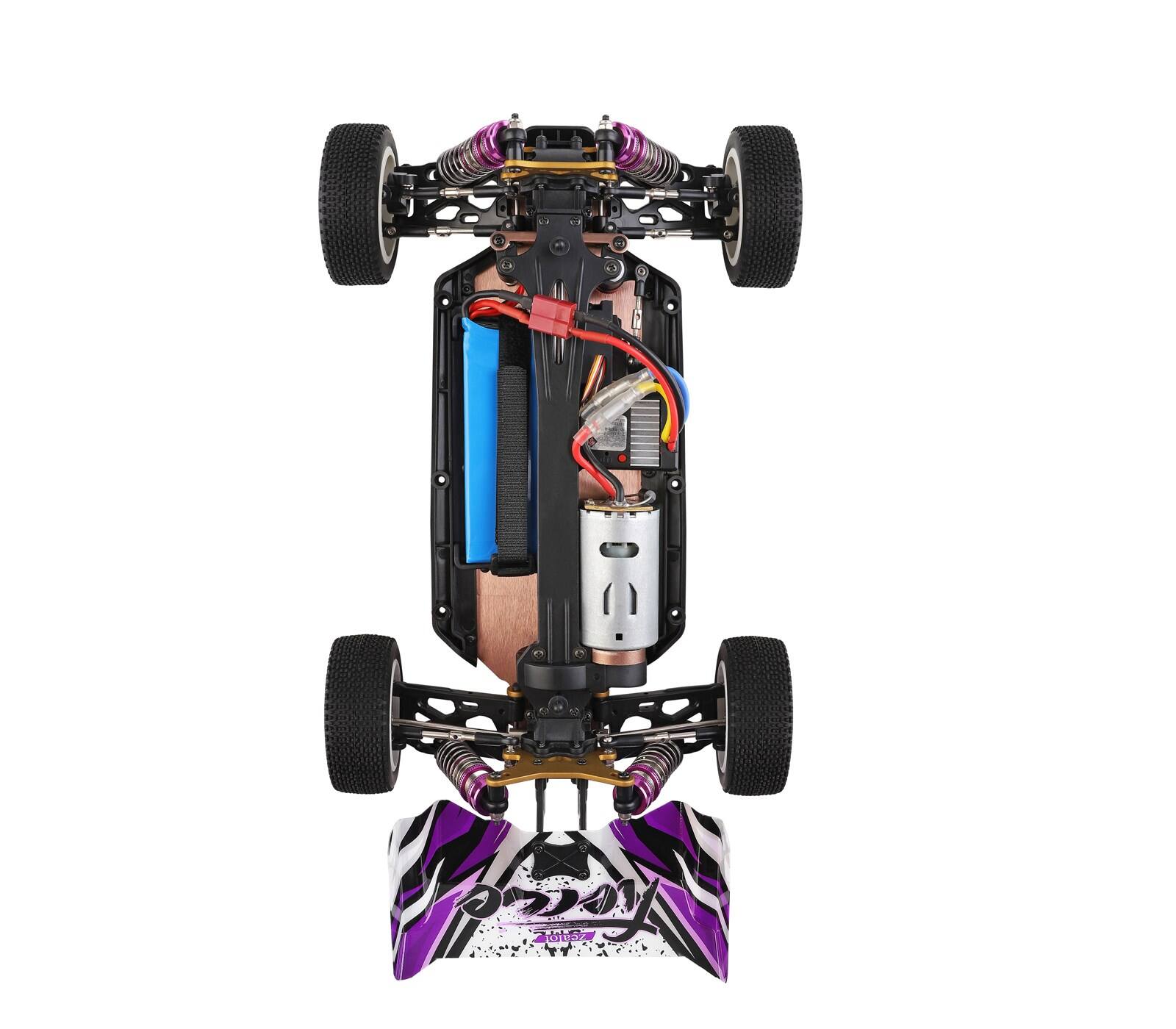 Alt View 5. Topteng - WLtoys 144001 1/14 4WD RC Car - 37MPH High Speed, 2.4GHz Remote, 550 Brush Motor, RTR with Aluminum Alloy Chassis.