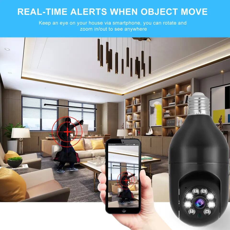 REAL-TIME ALERTS WHEN OBJECT MOVE

Keep an eye on your house via smartphone, you can rotate and zoom in/out to see anywhere