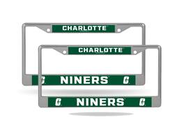 Rico Industries - UNC Charlotte Niners Chrome Metal - Set of 2 - License Plate Frames - Multi