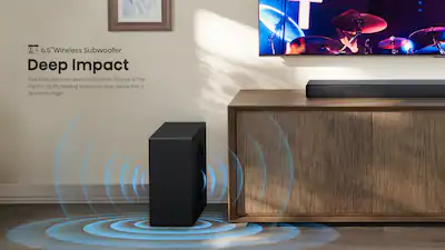 BT SURROUND SOUND Bar 4 Speaker System Wireless Subwoofer TV Home