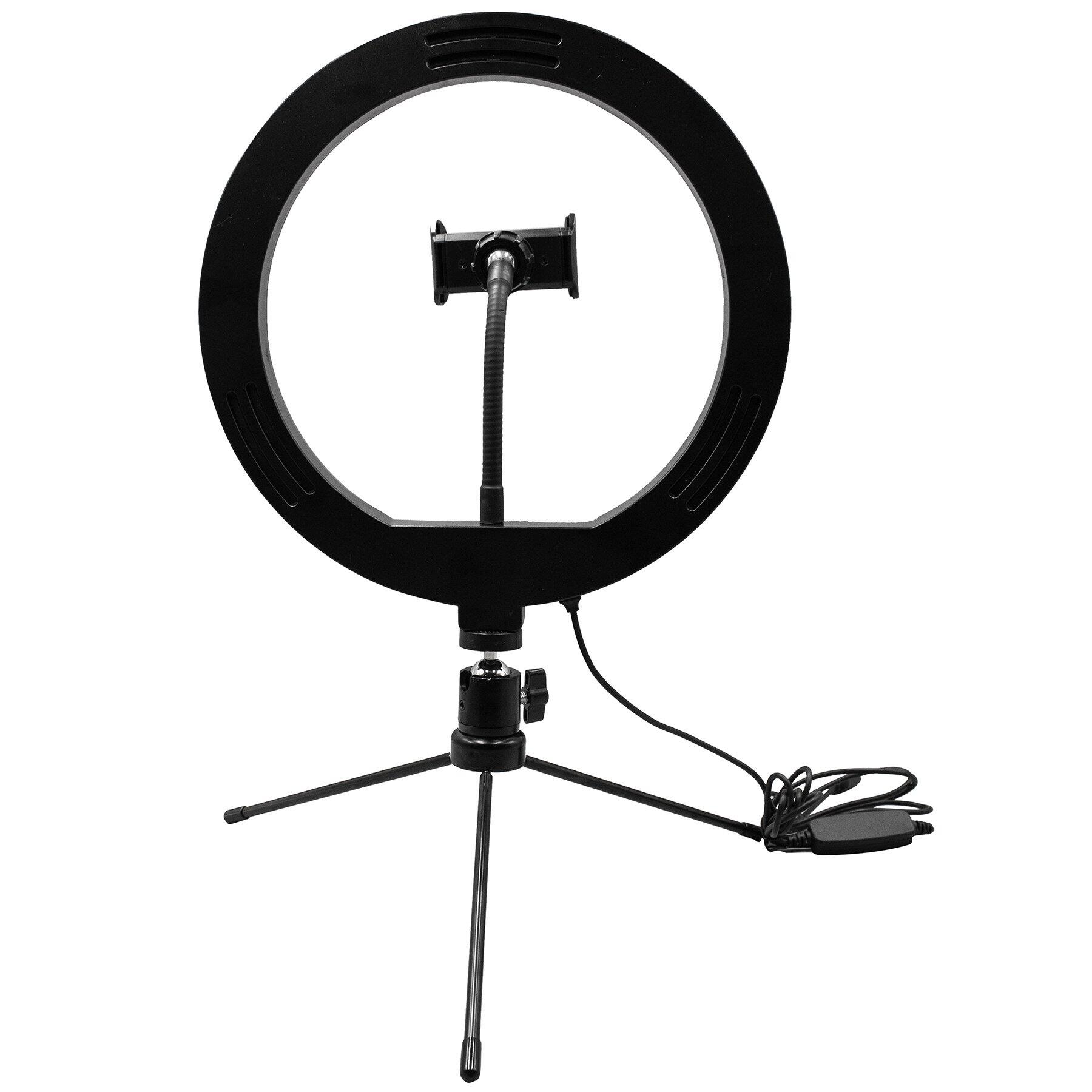 Alt View 5. Supersonic - PRO Live Stream 10” LED Table Top Selfie Ring Light.