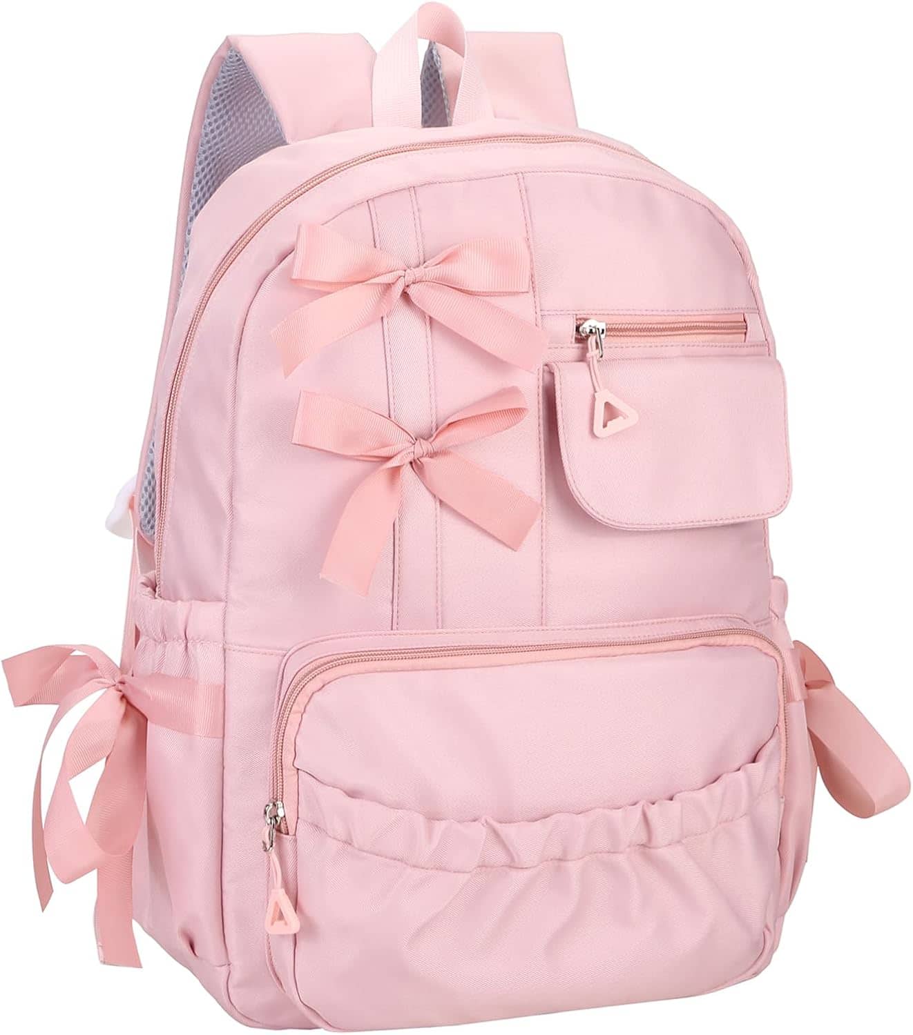 Vulpecula Spade - Girls Backpack with Bow for School Kids Coquette Bookbag Kawaii Dance Bag - Pink