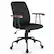 Front. Costway - Velvet Office Chair with Adjustable Swivel and Wooden Armrest - Black.