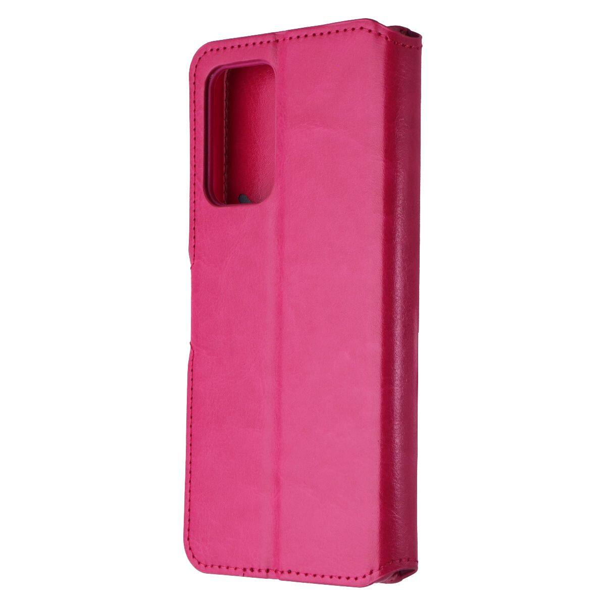 Front. Mybat - MyBat MyJacket Wallet Folio Case for Samsung Galaxy A52 (5G) - Pink Leather - Pink.