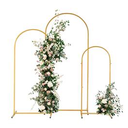 Winado - Metal Arch Backdrop Stand Gold Wedding Arch Stand Set of 3(6FT/5FT/4FT)for Party