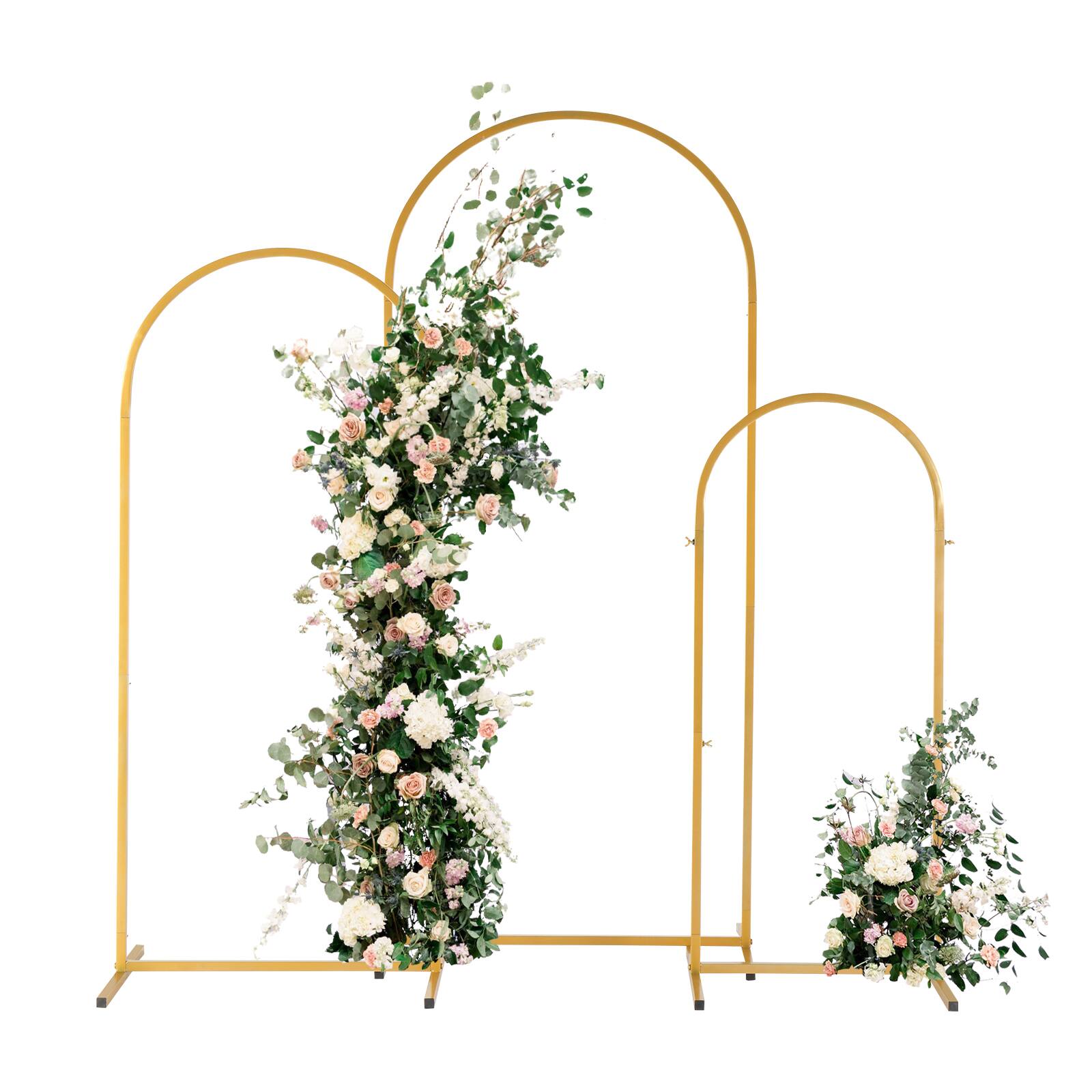 Front. Winado - Metal Arch Backdrop Stand Gold Wedding Arch Stand Set of 3(6FT/5FT/4FT)for Party.
