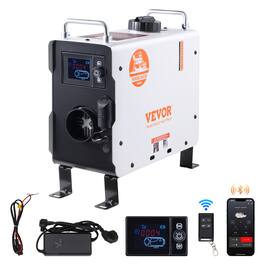 VEVOR - 2KW Diesel Heater, 12V/24V All in One Diesel Air Heater, with Bluetooth APP Control, Remote Control and Display Screen - White