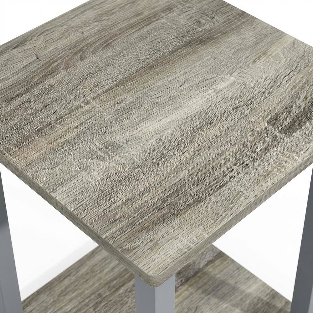 Alt View 1. FurniFact - Wooden Bookcase with Open Shelves for Living Room Storage - French Oak/Grey.