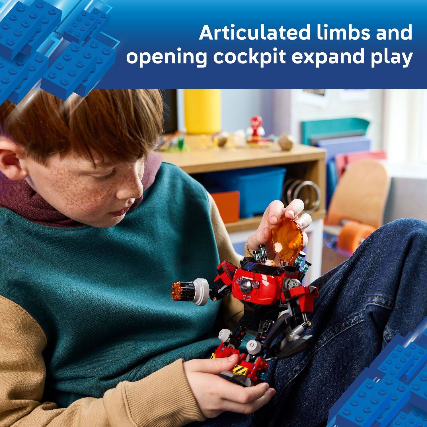 1. Articulated limbs and opening cockpit expand play