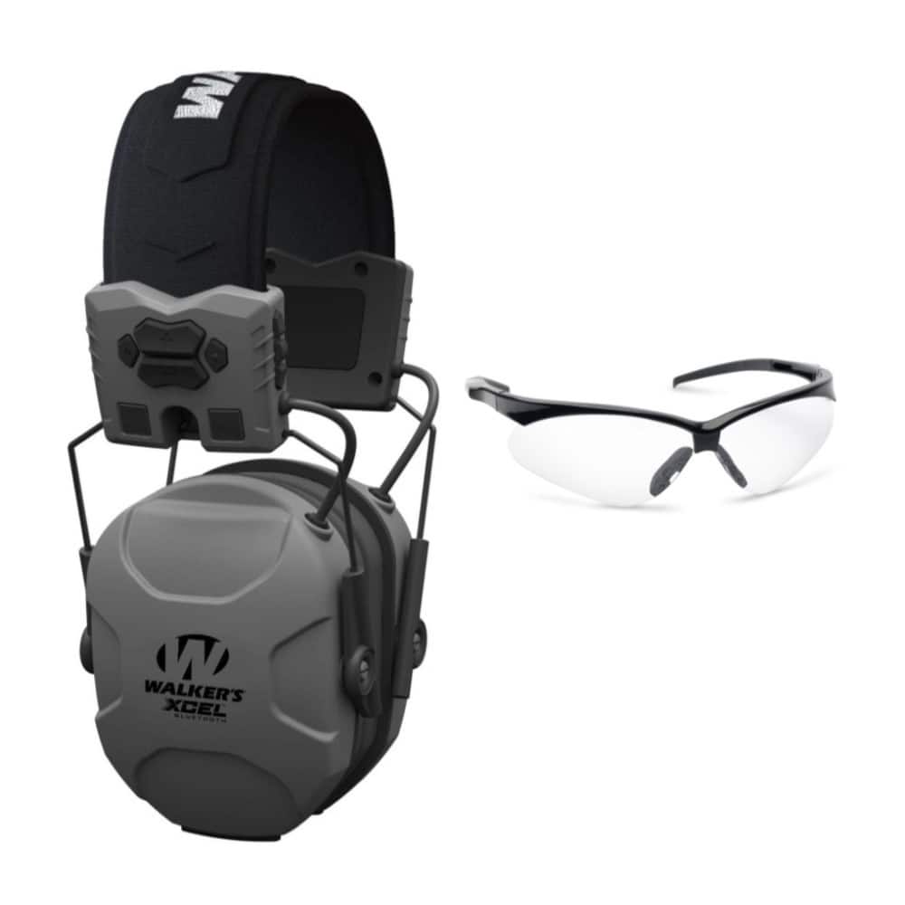 Walker’s - Walkers Digital Electronic Muff with Voice Clarity and Bluetooth with Glasses - Gray