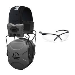 Walker’s - Walkers Digital Electronic Muff with Voice Clarity and Bluetooth with Glasses - Gray