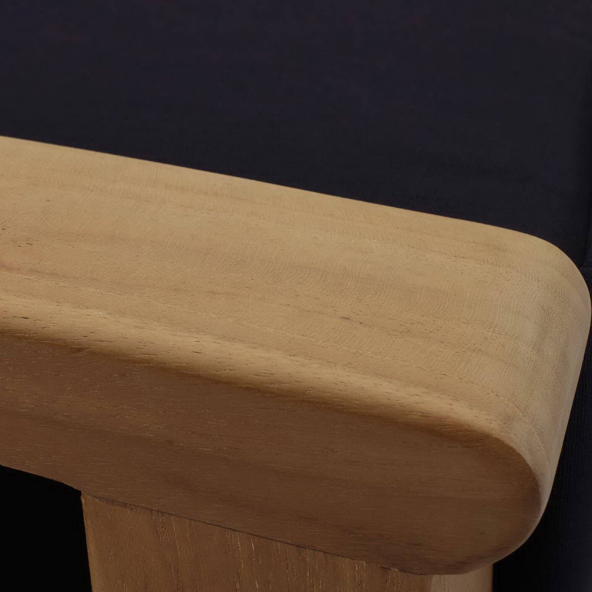 Alt View 1. Modway - Marina Outdoor Patio Teak Ottoman by Modway - Natural Navy.