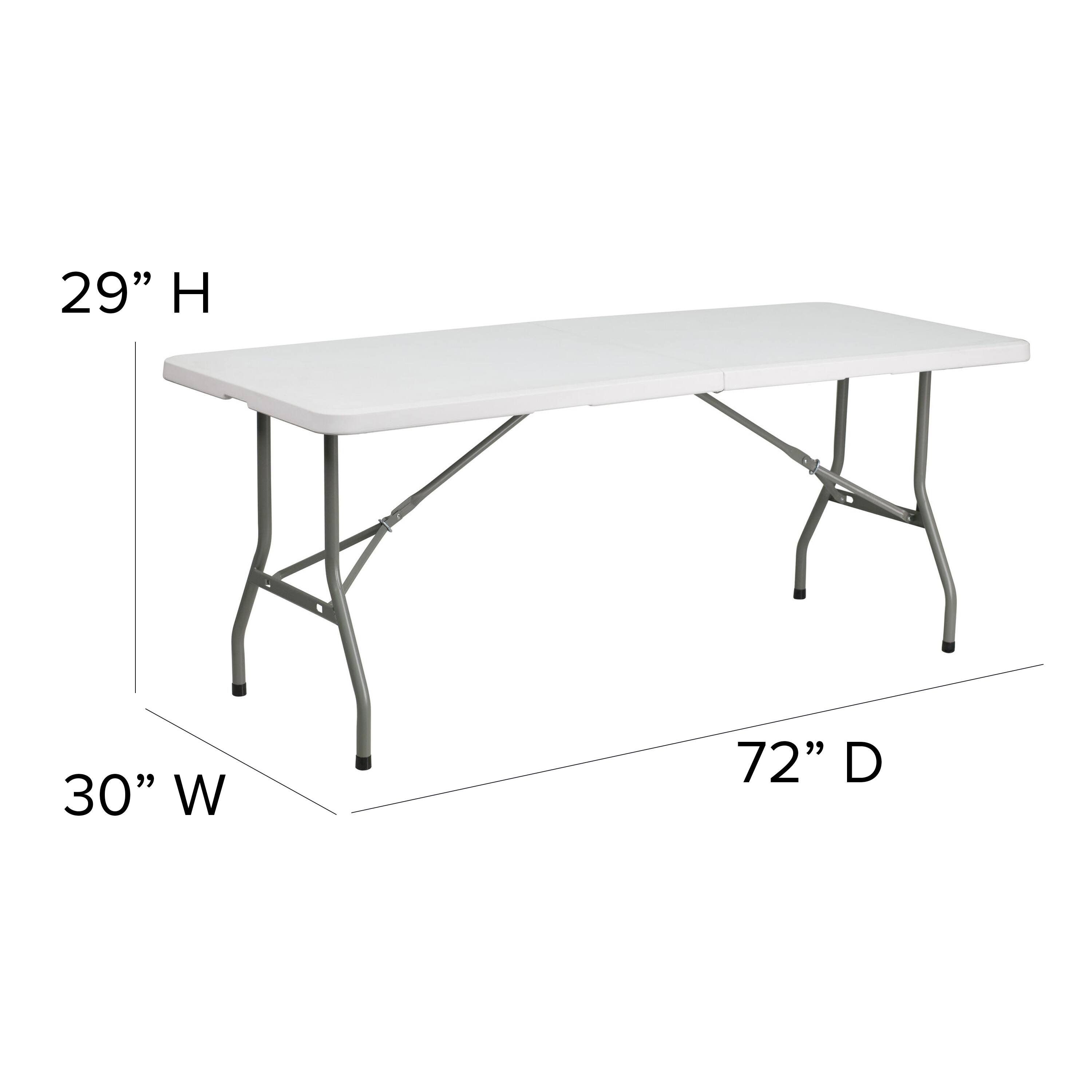 Alt View 14. Alamont Home - 6-Foot Bi-Fold Plastic Folding Table - Granite White.