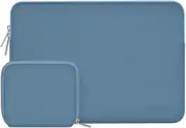 mosiso - 13-13.3 inch Laptop Sleeve Bag for MacBook Air Pro 13 14 HP Dell ASUS Lenovo, Neoprene Computer Sleeve with Small Case - Navy Lime
