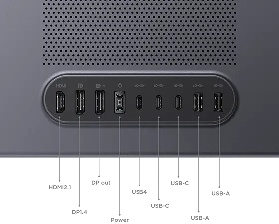 HDMI
104
HDMI2.1
DP out
USB4
USB-C
USB-A
DR1.4
Power
USB-C
USB-A