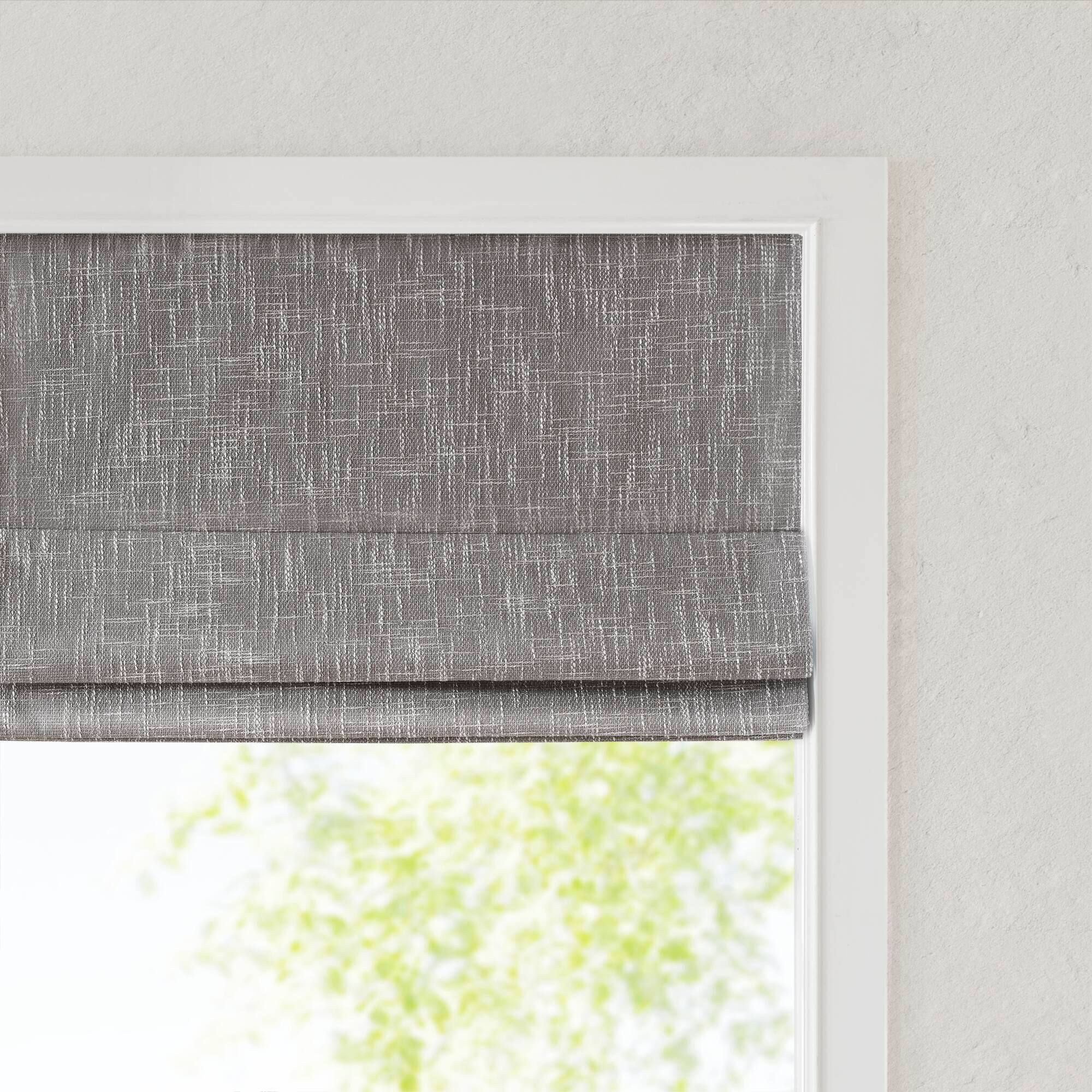 Back. BreeBe - 1 PCS 31x64' Total Blackout Cordless Roman Shade Grey - Grey.