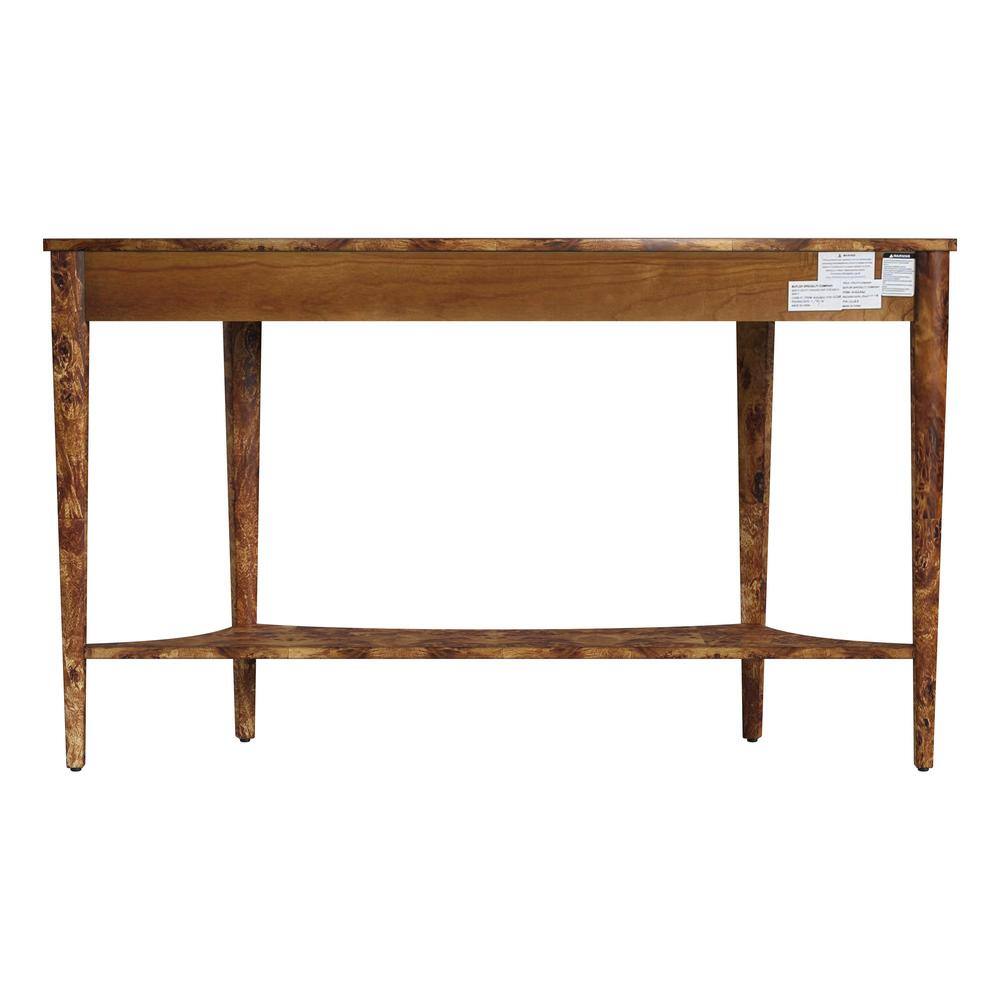Back. Butler Specialty - Astor 54"W Demilune Console Table - Light Brown.