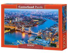 Castorland - 1000 Piece Jigsaw Puzzle, Aerial View of London, England Puzzle, Big Ben and River Thames, C-104291-2 - Red
