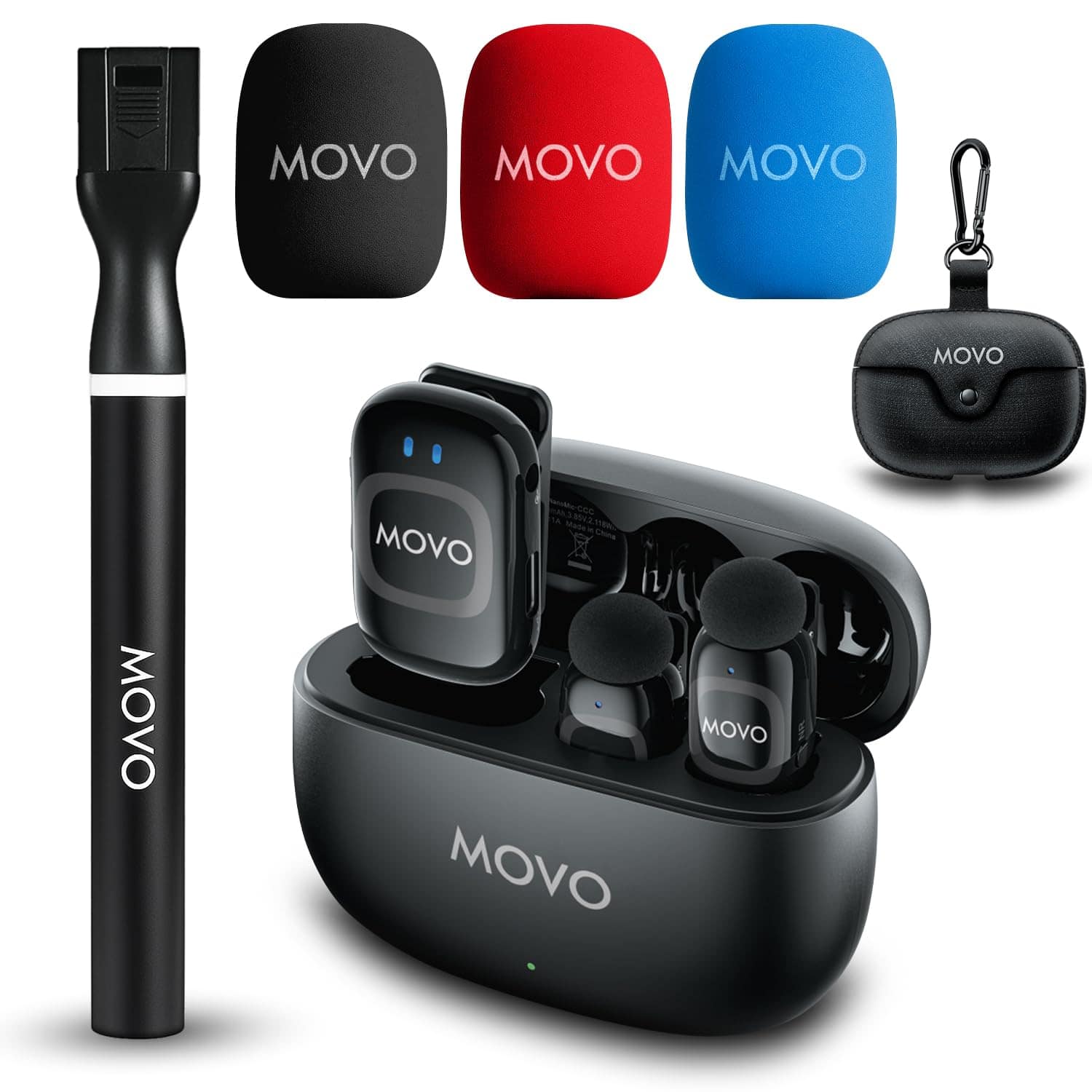 MOVO - NanoMic Wireless Lavalier Microphone for Camera (3.5mm) w/WMX-HM2 Wireless Mic Handle