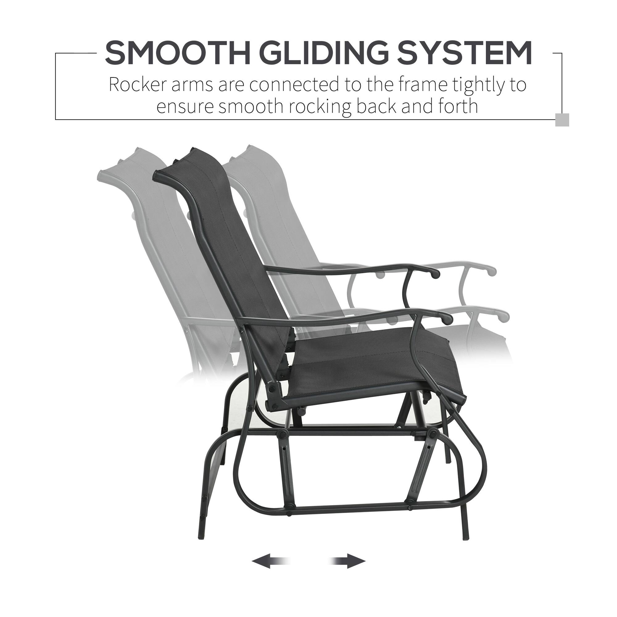 SMOOTH GLIDING SYSTEM
Rocker arms are connected to the frame tightly to ensure smooth rocking back and forth