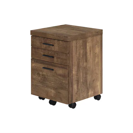 Front. HTUTWOO - File Cabinet - Rolling Mobile Storage Drawers, Printer Stand, Contemporary Modern Office Work Organizer - Brown.