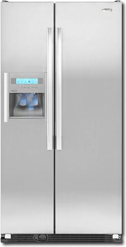 Front Standard. Whirlpool - 24.5 Cu. Ft. Frost-Free Counter-Depth Side-by-Side Refrigerator - Monochromatic Stainless-Steel.