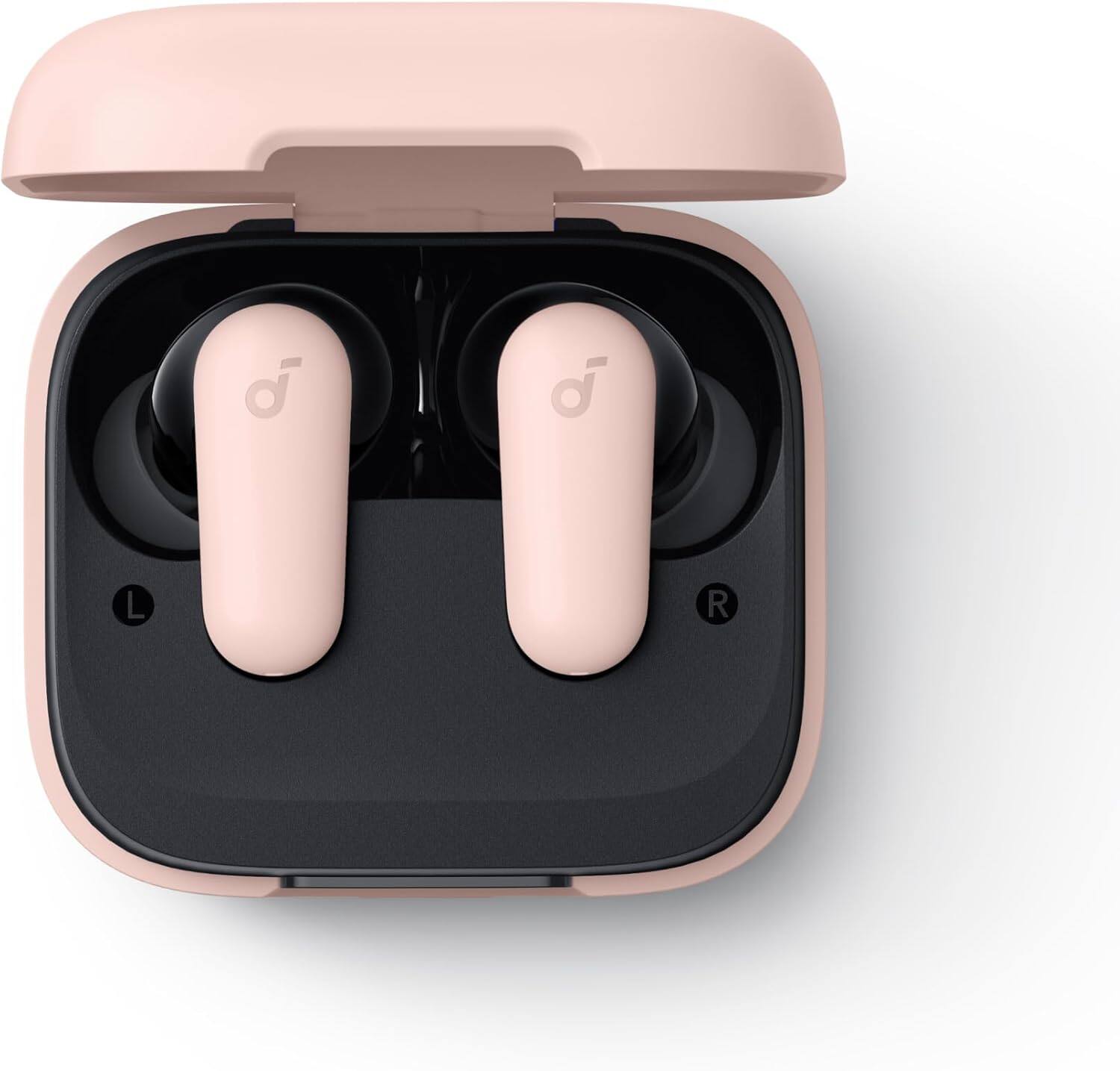 Left. Soundcore - Soundcore - by Anker P30i True Wireless Noise Cancelling Earbuds - Pink - Pink.