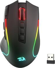 Front. REDRAGON - Redragon M612 Wireless RGB Optical Gaming Mouse 8000 DPI Remapping Keys - Black.
