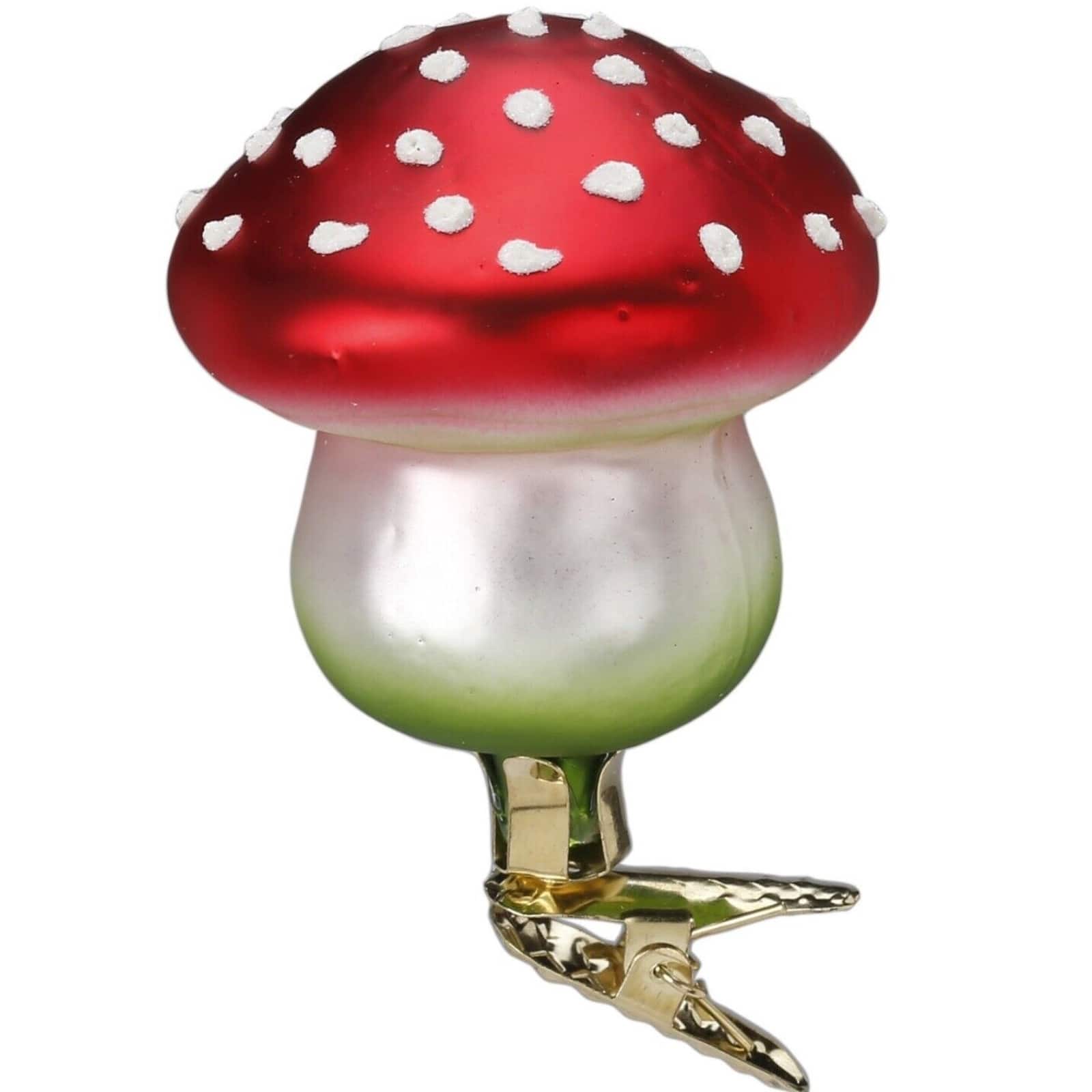 Inge Glas - Lucky Charm Mushroom German Glass Christmas Ornament FREE BOX - Red price history on PriceWatchPro