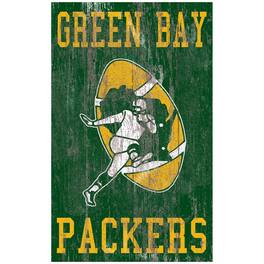 Fan Creations - Green Bay Packers 11'' x 19'' Heritage Distressed Logo Sign - Multicolor
