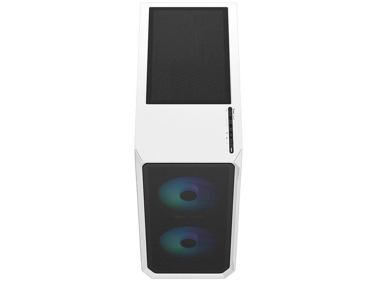 Alt View 2. Fractal Design - Fractal Design Focus 2 RGB White ATX mATX Mini ITX Clear Tinted Tempered Glass Mid Tower Computer Case - White.