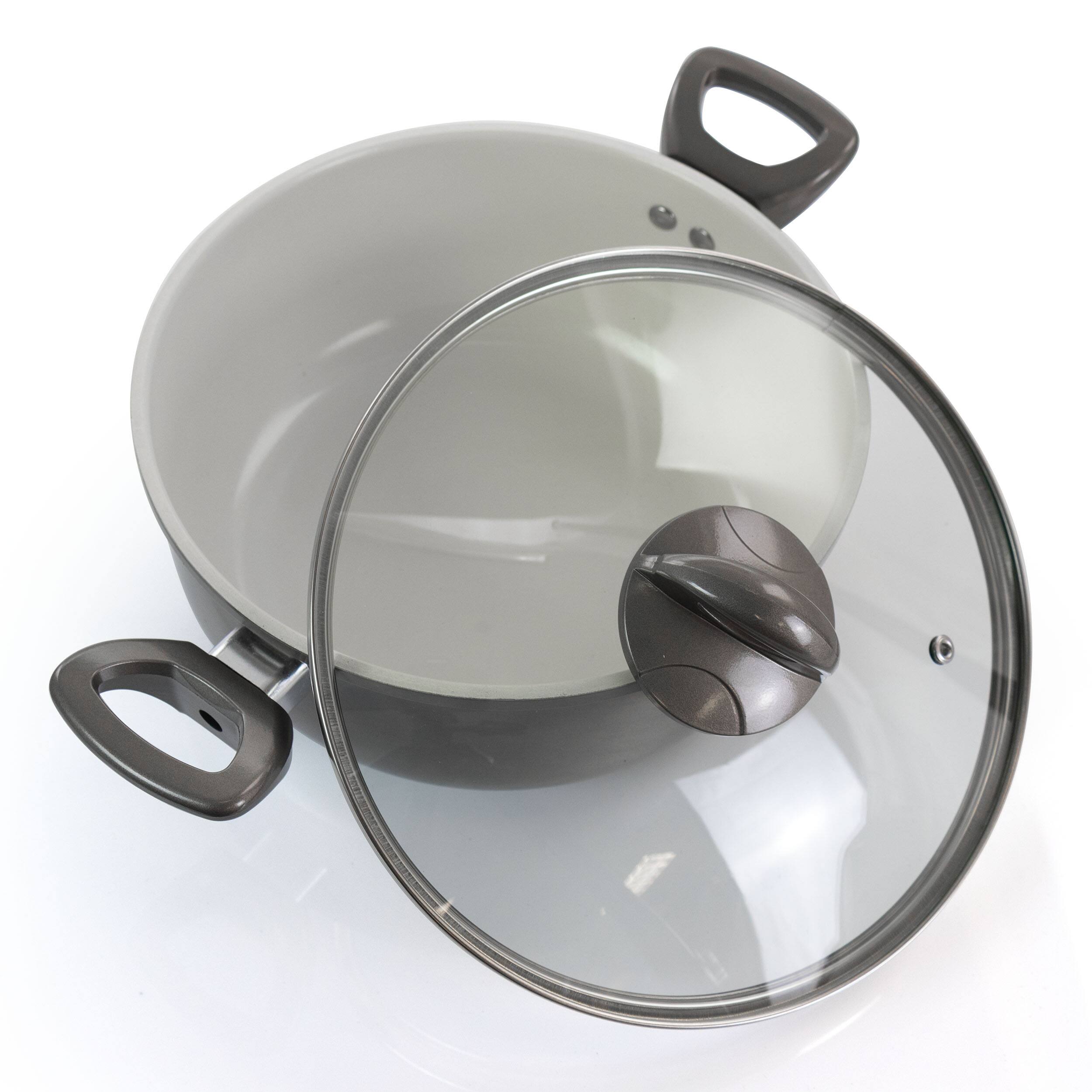 Alt View 1. Gibson - Gibson Home Hestonville 7 Piece Aluminum Nonstick Cookware Set in Grey with Bakelite Handles - Gray.