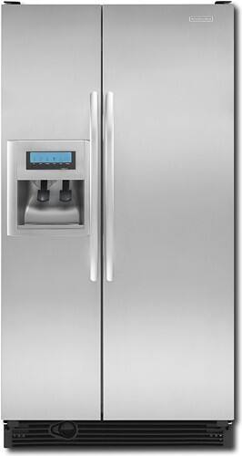 Front Standard. KitchenAid - Architect Series 24.5 Cu. Ft. Frost-Free Counter-Depth Side-by-Side Refrigerator - Stainless-Steel.