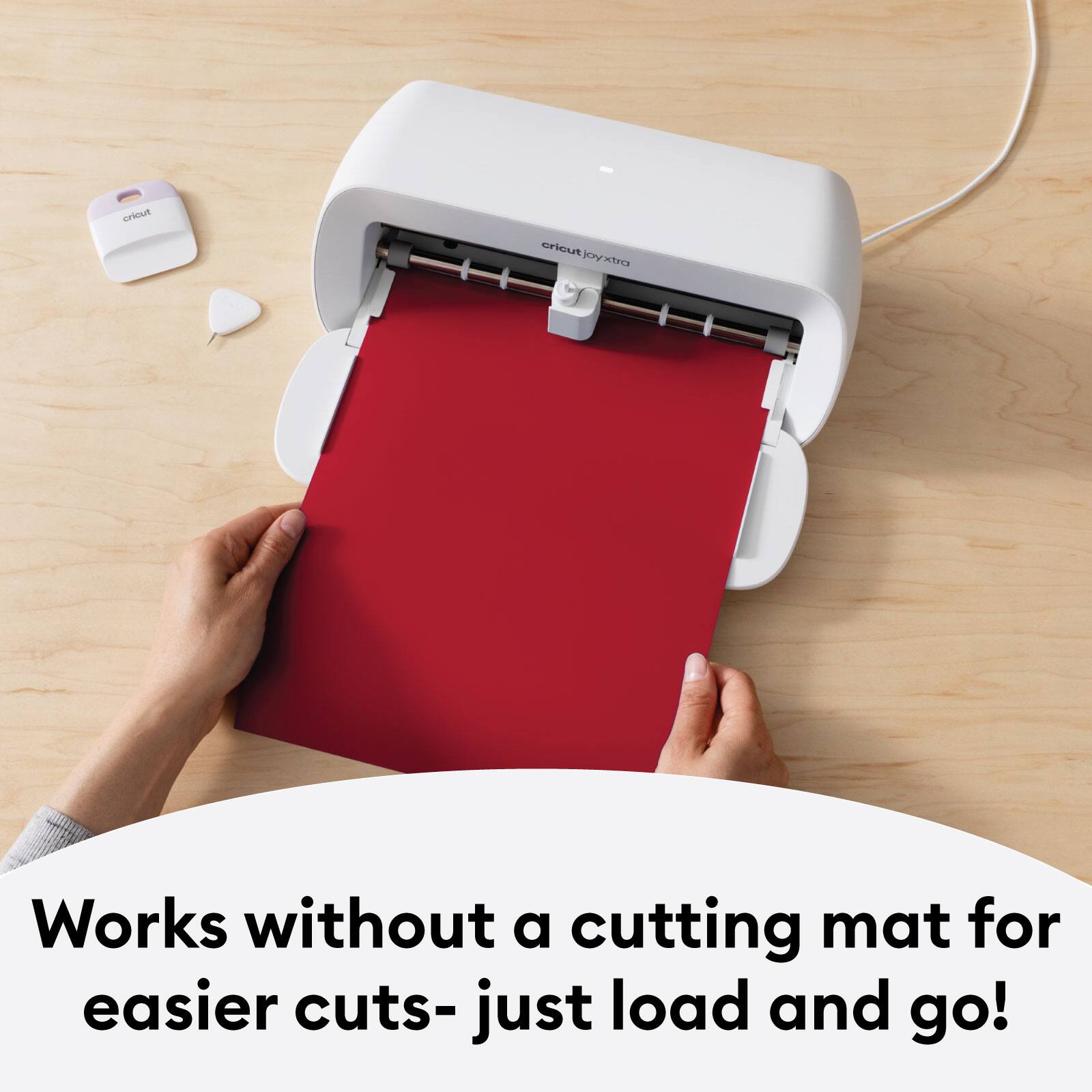 Cricut Joy Xtra works without a cutting mat for easier cuts - just load and go!