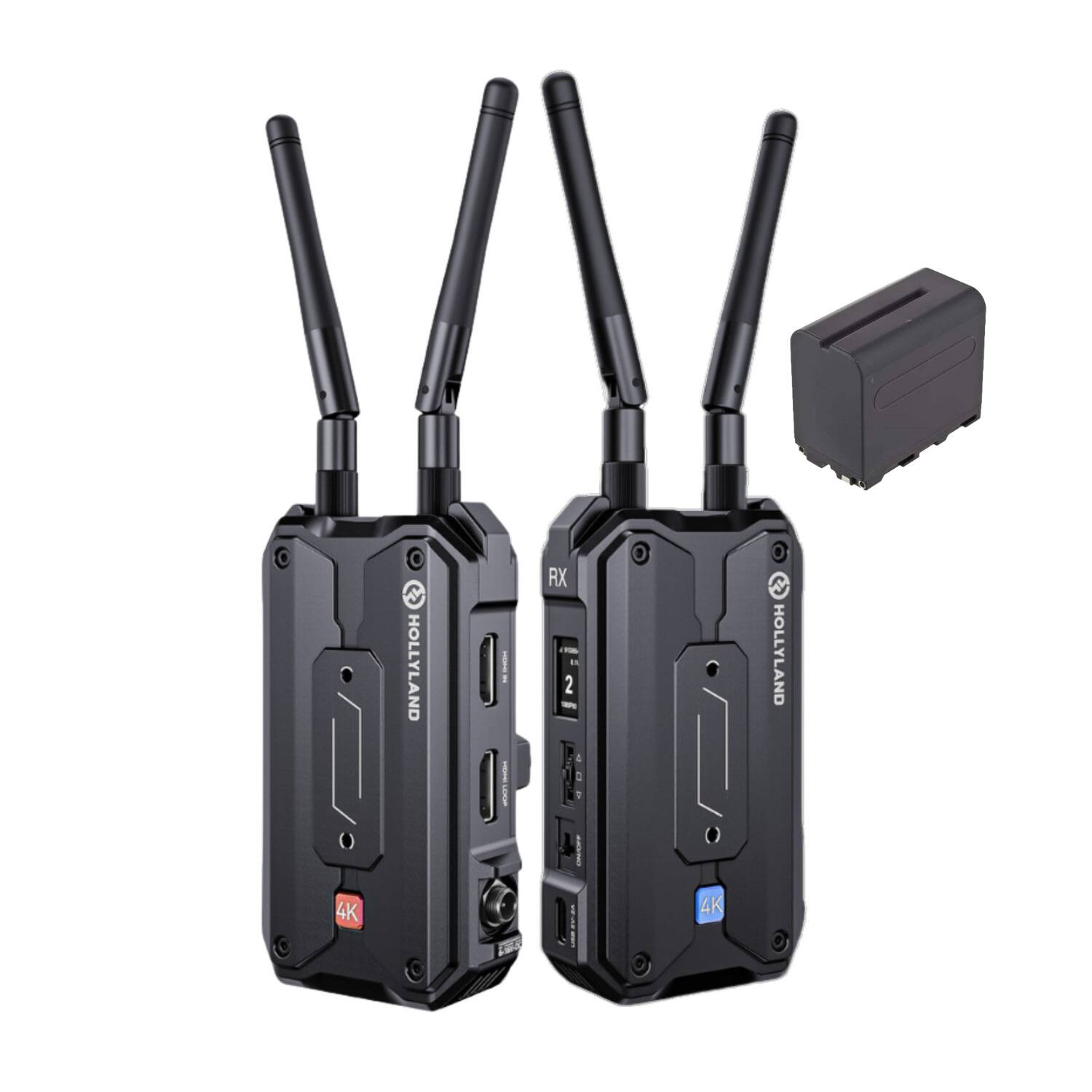 HOLLYLAND - Pyro H Wireless HDMI Bundle with Wasabi Power Battery and Charger Kit