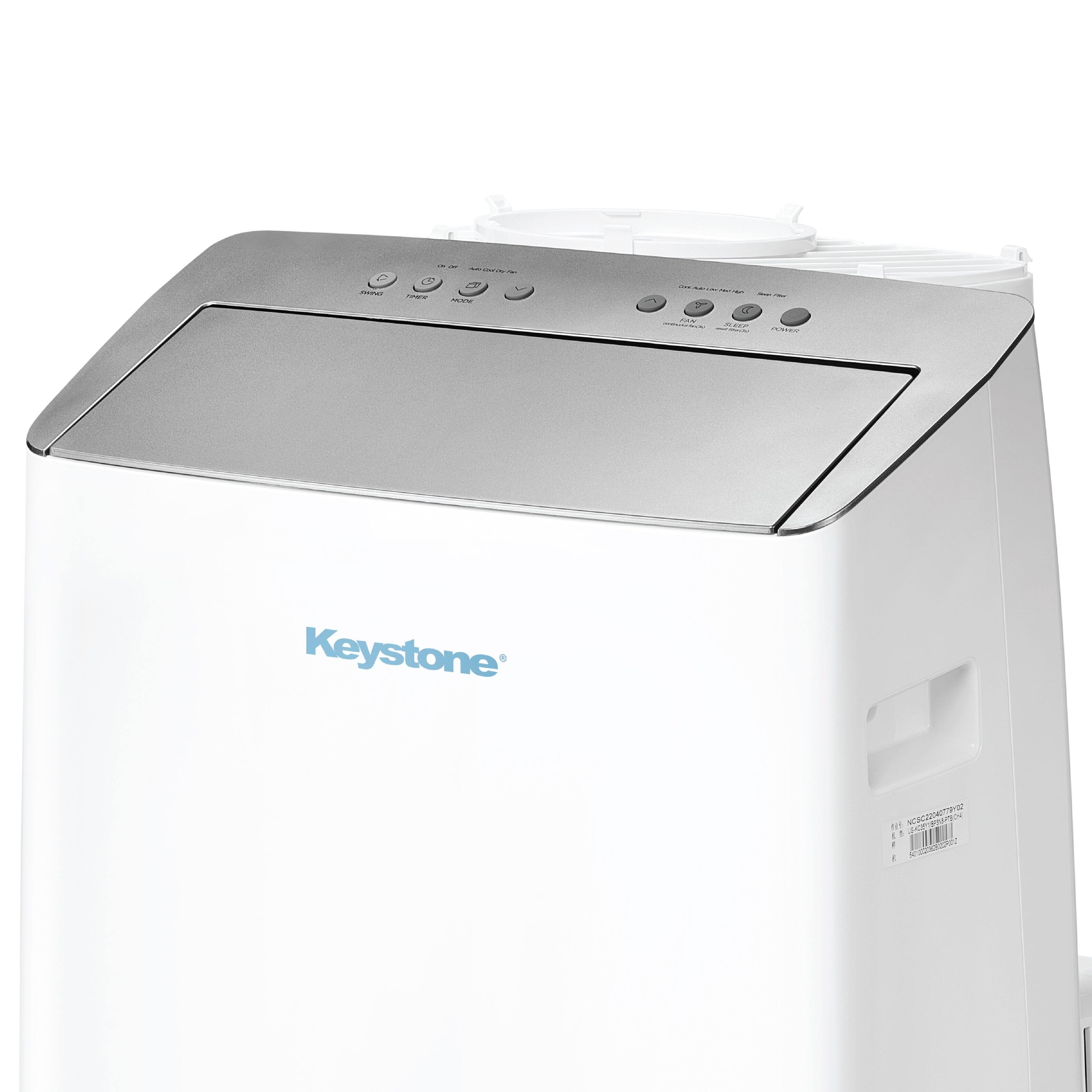 Alt View 7. Keystone - 550 Sq. Ft. 14,000 BTU ASHRAE/12,000 BTU DOE Portable Inverter Air Conditioner with Supplementary Heat - White.