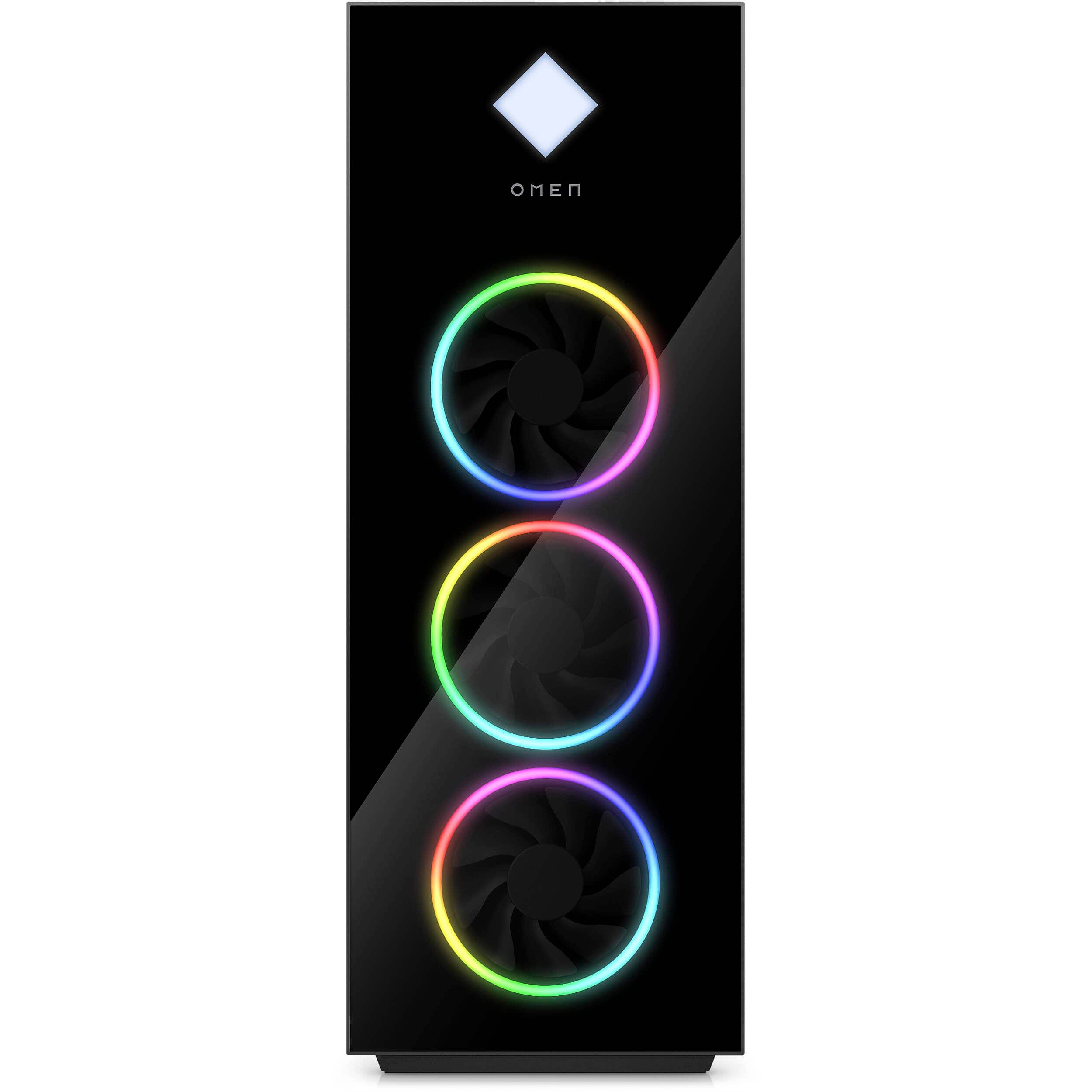 Front. HP - Gaming Desktop - Intel Core i9-14900K - 64GB Memory - NVIDIA GeForce RTX 4090 24 GB - 1TB SSD - Black - Black.