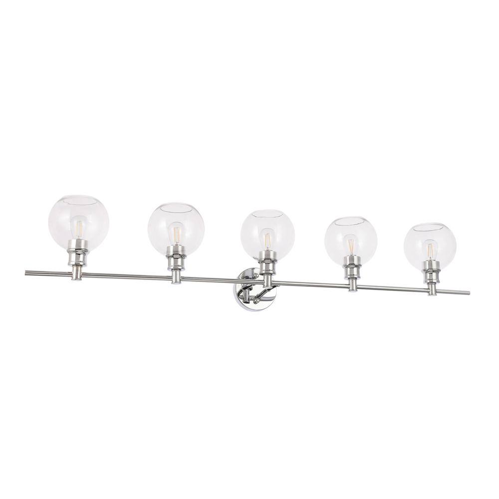Alt View 8. Living District - Collier 5 light Chrome and Clear glass Wall sconce - Chrome And Clear Glass.