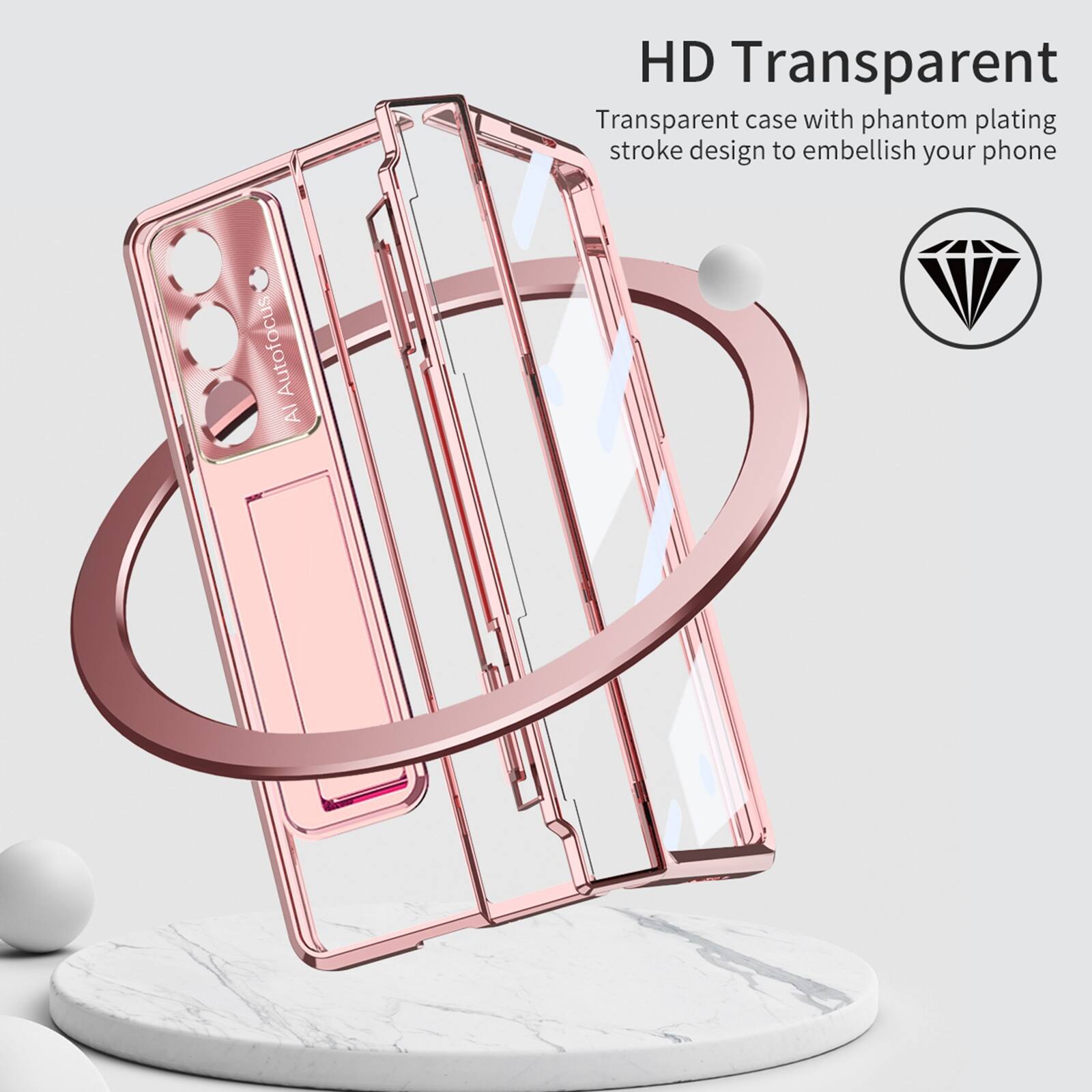 HD Transparent  
Transparent case with phantom plating stroke design to embellish your phone  
AI Autofocus