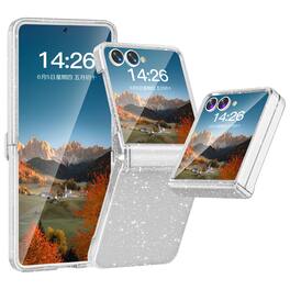 Dteck - Rugged Case For Samsung Galaxy Z Flip7 Shockproof Slim Hinge Protection Cover Built-in Screen Protector - Glitter