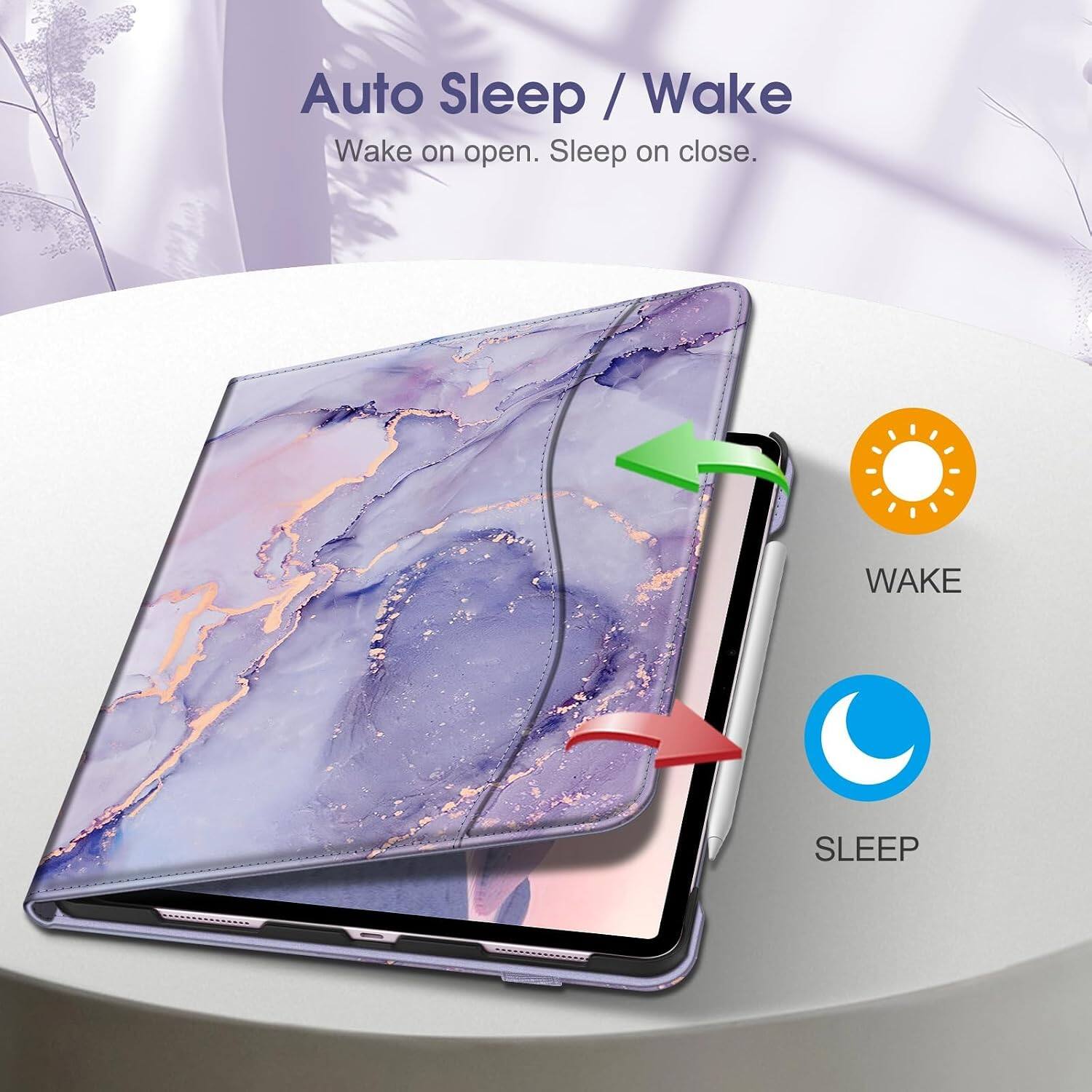 Auto Sleep / Wake  
Wake on open. Sleep on close.  

WAKE  
SLEEP