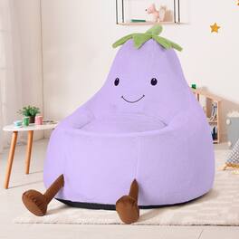 Anysun - 31"Children's bean bag chairs, filled toddler sofas and teenagers and children covered with artificial rabbit fur - Purple