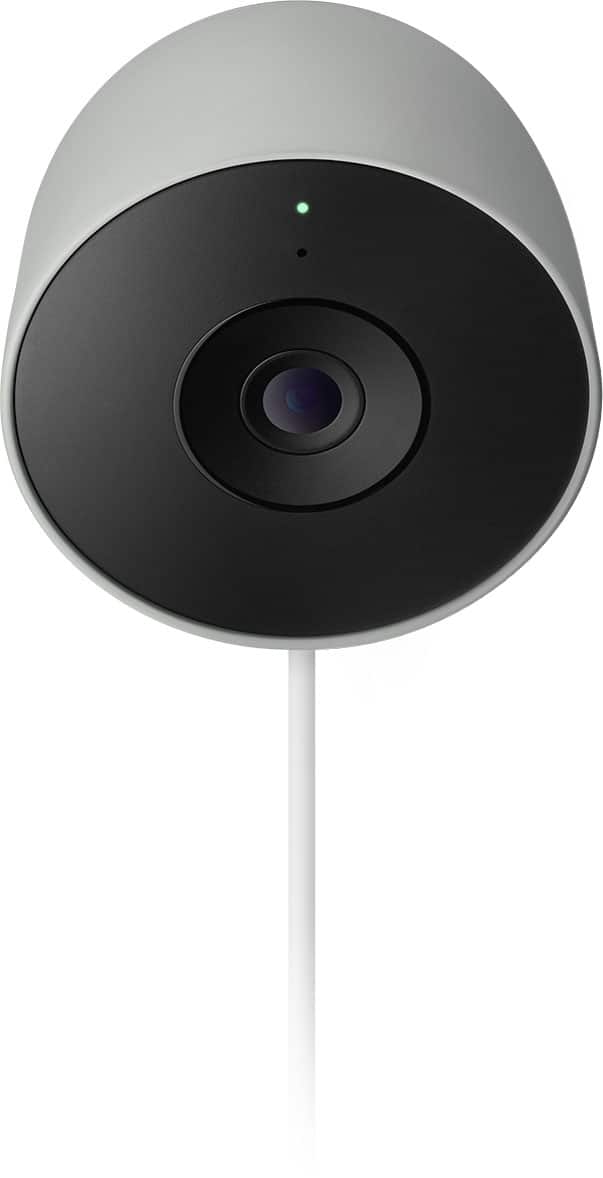 Front. Google - Nest Cam Outdoor (wired, 2nd gen) - 2K Video and Gemini - 1-Pack - Hazel.