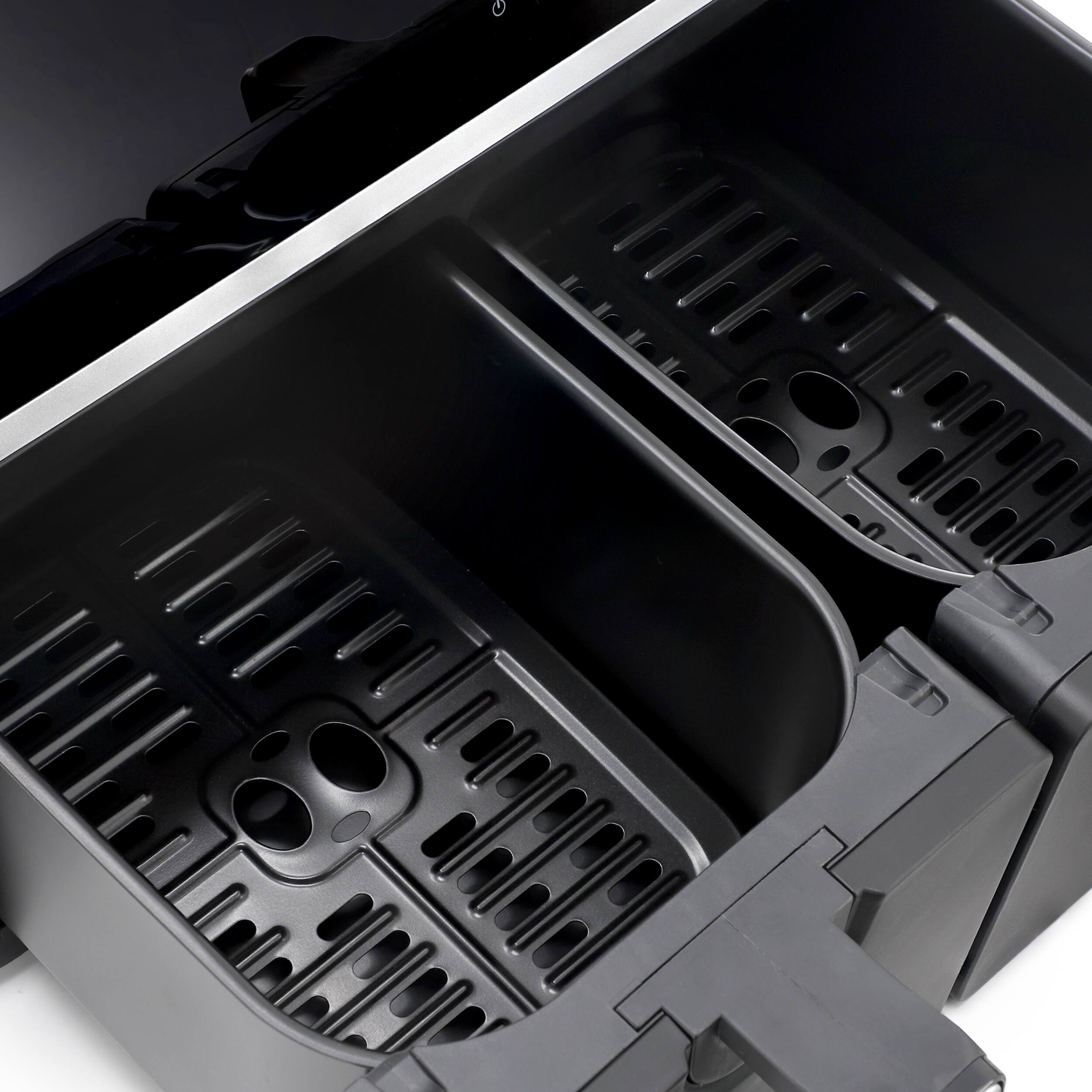 Alt View 4. MegaChef - MegaChef Dual 4.8 + 4.8 Quart Digital Electric Air Fryer - Black.