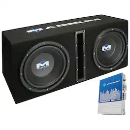 MTX - Magnum MB210SP 10-Inch 400W RMS Dual Loaded Subwoofer Sub Box System Package - Black