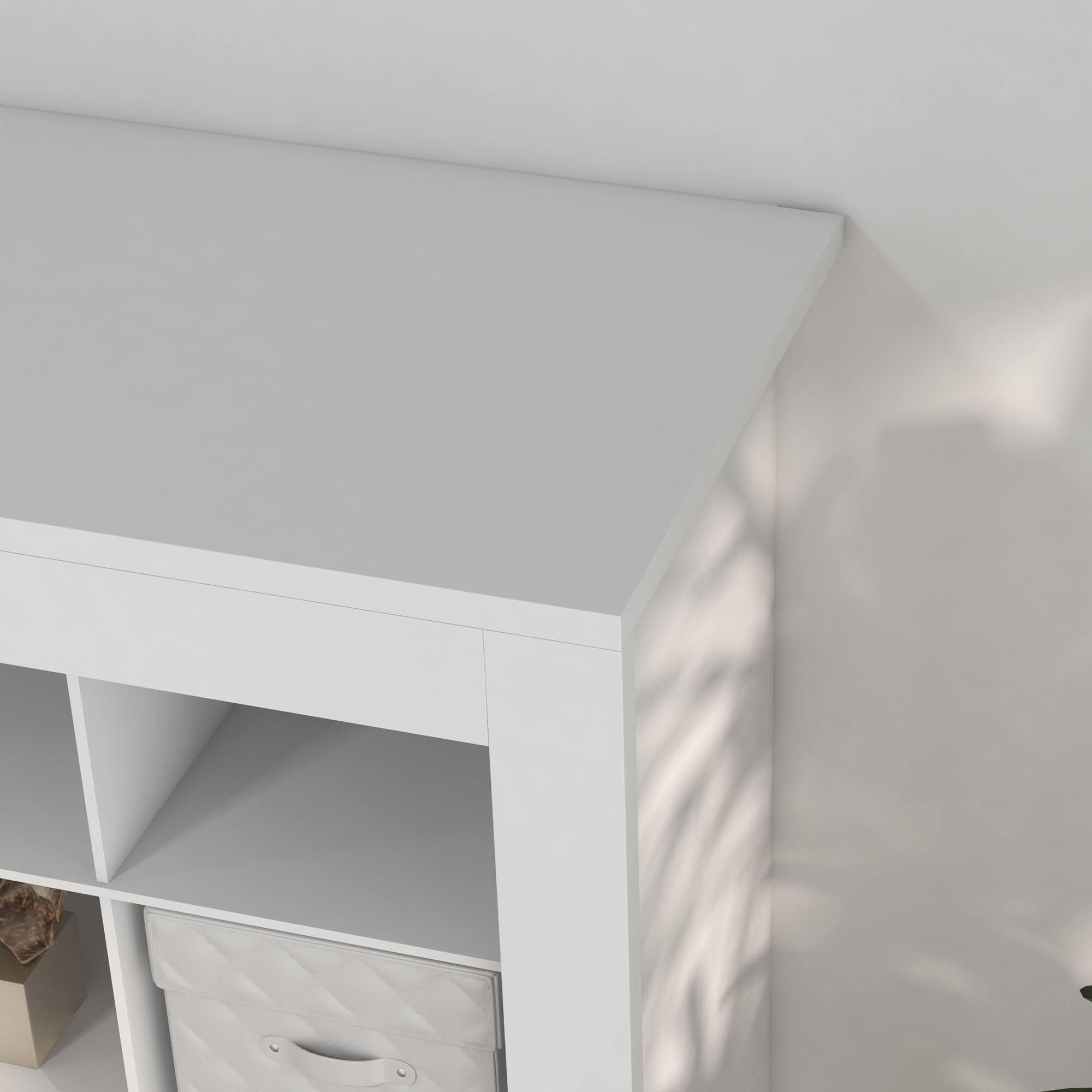 Alt View 6. Homcom - Shoe Storage Cabinet with 3 Heights of Open Cubes for 36 Pairs - White.