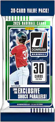 30-Card Value Pack! 2025 Baseball Cards Panini m d Donruss 37 Baseball 30 Cards Per Pack Travis Bazzana Look for Exclusive Shock Parallels! No Purchase Necessary-See Back for Details.